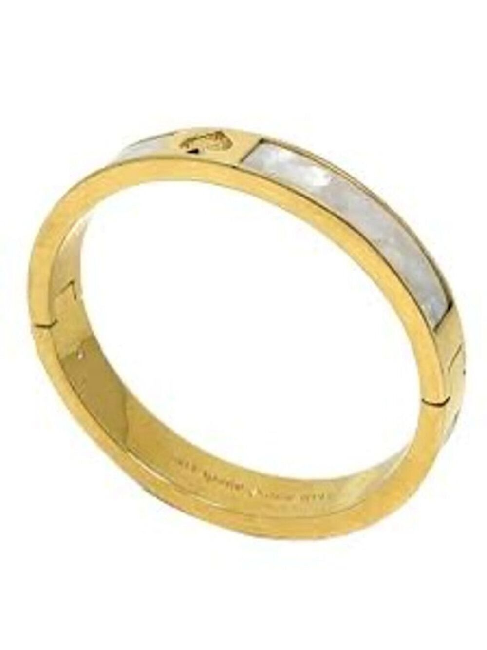 Kate Spade Gold & White Mother of Pearl Bangle Bracelet One Size